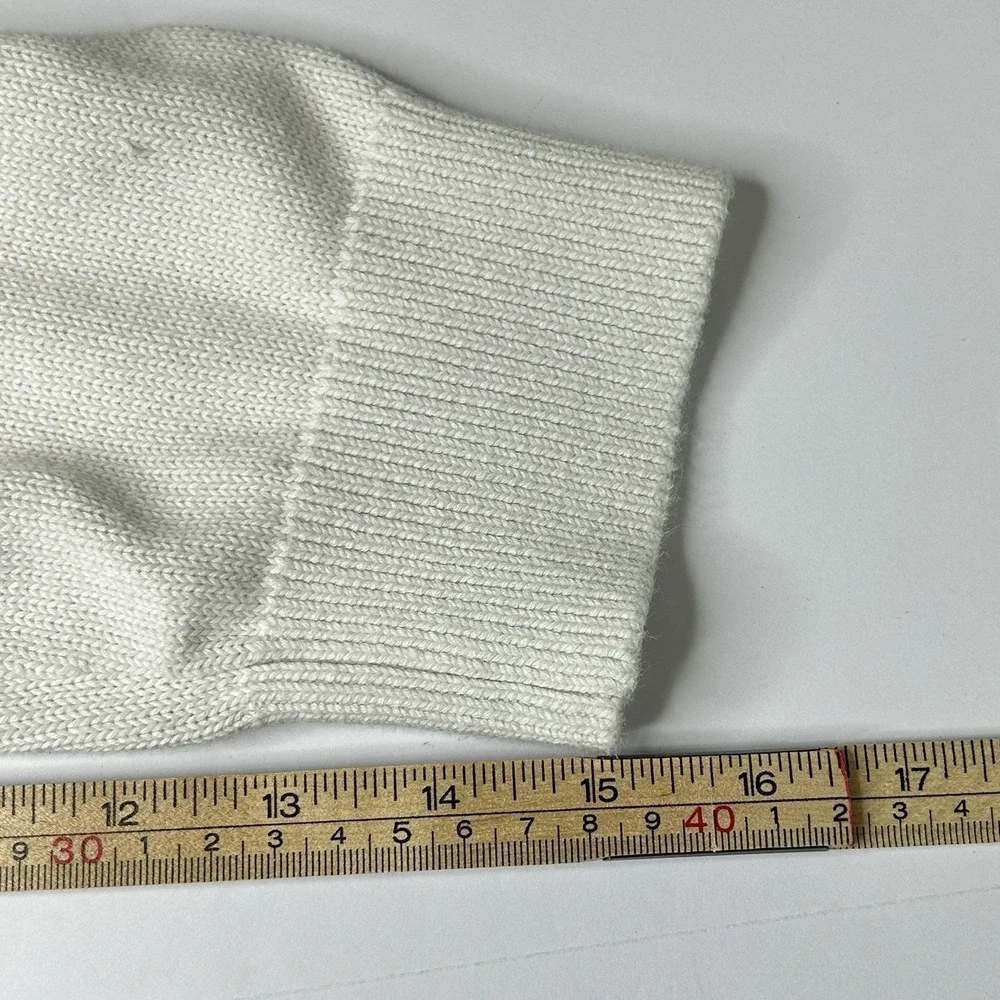 Quince 100% Organic Cotton Boyfriend Crew Neck Sweater Women's XL Ivory White